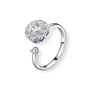 Fidget strass rondje ring